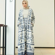 New Style Trend Gamis Long Outer Ethnic Woven Ikat Dakara Indonesia