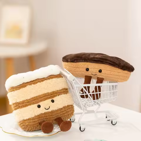 Bakery Plush Cake/Toast/Puff/Napoleon Stuffed Toys Ultra-Soft Kawaii Bread Pastry Gift for Foodies K