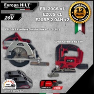 E20JS CORDLESS JIGSAW 20V (SOLO)+EBL20CS CORDLESS CIRCULAR SAW 6''1/2INCH 165MM(BRUSHLESS)+20*AH BAT