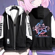 Anime Honkai Impact 3 Men Hoodies Sweatshirts 3D Elysia Cosplay Zipper Hooded Jacket