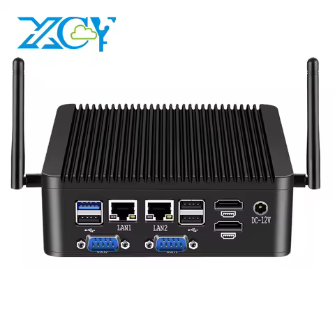 XCY X30G Fanless IPC Mini PC 4x Serial Ports 2x LAN 2x HDMI 8x USB DDR4 M.2 SSD Mini PCIe SIM Slot G