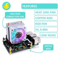 ICE Tower Heat Sink With RGB Cooling Fan With Raspberry Pi 4B / 3B