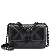 Chanel So Black Quilted Goatskin Medium 19 Flap Bag Black Hardware, 2022