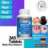 ไบโอตินจาก USA VISPURA Biotin 10000 mcg Zinc+Selenium+Dietary Supplement Best for Hair Skin Nail 365