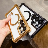 Electroplating Matte Lens All-Inclusive Shock-Resistant Case Magnetic Phone Suitable For Samsung Gal