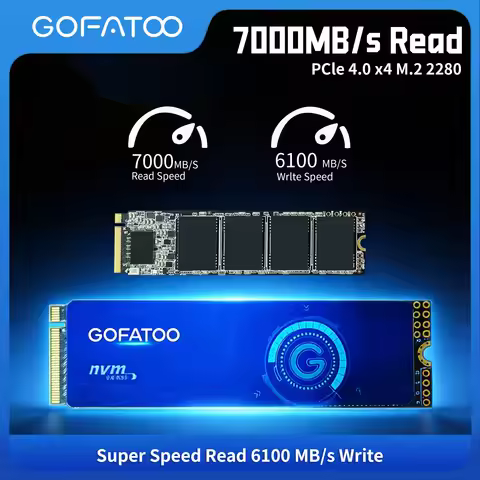 GOFATOO M.2 NVMe PCIe4.0 2280 SSD Up to 7000MB/s Internal Drive 512GB 1TB 2TB Laptop Desktop Game Co