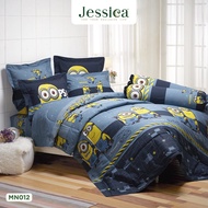 Jessica Cotton mix MN012 ชุดเครื่องนอน ผ้าปูที่นอน ผ้าห่มนวม เจสสิก้า พิมพ์ลาย การ์ตูนลิขสิทธิ์แท้มินเนี่ยน Minions