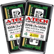 32GB (2x16GB) DDR4 2133 MHz SODIMM PC4-17000 (PC4-2133P) CL15 2Rx8 Non-ECC Laptop RAM Memory Modules