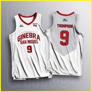 ◴ ☩ ☂ SCOTTIE THOMPSON RED/WHITE CHAMPION BARANGAY GINEBRA JERSEY 2023