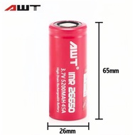 Baterai 26650 AWT 5200mAh Li-Ion Alkaline Isi Ulang Paket Baterai Lithium