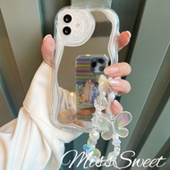 With Lanyard Compatible for IPhone 15 14 13 12 11 Pro Max X XR Xs Max 8 7 6 6s Plus SE 2020 Mirror Face Anti-collision Soft Phone Case