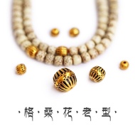 S925 Sterling Silver Gold-Plated Gesang Flower Old-fashioned Ancient Method Spacer Beads Black Gold 