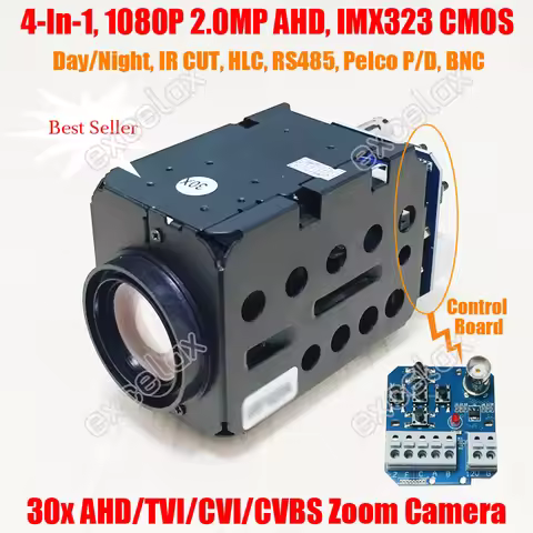 1080P 2MP 4-In-1 AHD TVI CVI CVBS IMX307 30x 36x CCTV Zoom Camera Module 5-90mm 18x Lens RS485 Auto 