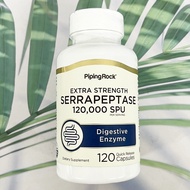 เซอร์ราเปปเทส Extra Strength Serrapeptase 120000 SPU Digestive Enzyme 120 Quick Release Capsules (Pi