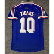 Sutra 1998ฟุตบอลโลกหมายเลข10 Zidane ทีมชาติ Henry No. 12 Kaus Sepak Bola ลำลองแขนสั้นสำหรับผู้ใหญ่