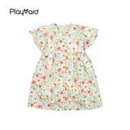 Flutter Sleeve Button Down Enchanted Blooms Dress - (Beige)