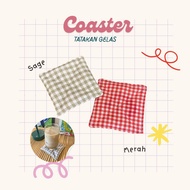 Aesthetic Checkered Coaster Cloth Coaster