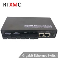 1000M Gigabit Ethernet switch Fiber Optical Media Converter Single Mode 4*1.25G Fiber SC 2RJ45 4 SC 