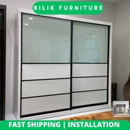 💥 Free Intsall💥- Wardrobe|6x8ft & 8x8ft Wardrobe | 8x8 kaki Almari | Anti-jump | sliding wardrobe