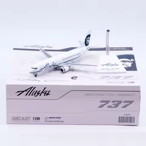 XX20399 Alloy Collectible Plane Gift JC Wings 1:200 Alaska Airlines Boeing B737-400 Diecast Aircraft