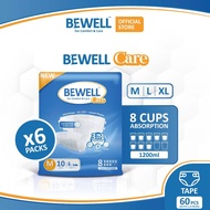 [6 Packs] Bewell Care Adult Tape Diapers 60's (Size M|L|XL)