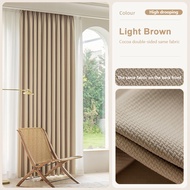 {DFHGRGH} Full Blackout Curtains Coco Cotton Modern Minimalist Thickened Linen Curtain for Living Ro