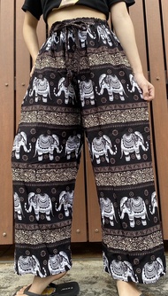 กางเกงขายาวผู้หญิงแฟชั่น กางเกงลายช้าง กางเกงช้างหญิง กางเกงสาวอวบ ผ้านิ่มใส่สบาย