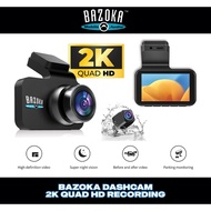 Bazoka Dashcam Dual Channel (2K + 1080P)Bazoka 2K + 1080P Rear Dashcam Car Camera Front & Rear Recor