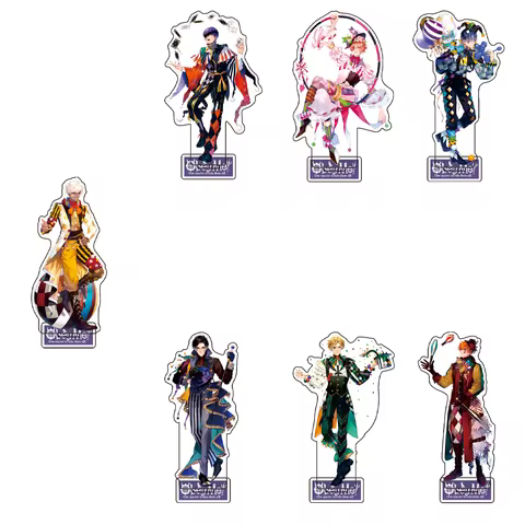 Anime Obey Me! Acrylic Stand Model Plate Keychain Set - Lucifer Mammon Leviathan Satan Asmodeus Beel
