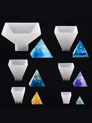 1 pieza cubo pirámide en forma de Molde de silicona para DIY cristal , UV de resina Artesanía Decoración Fabricación de joyas