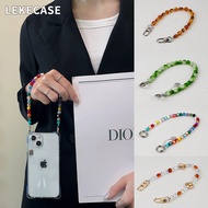 handphone wrist strap handphone sling strap Leke Mobile Phone Lanyard Wrist Beaded Chain Outdoor Tra
