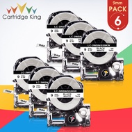 6PK SS9KW LC-3WBN Black on White 9mm Label Tape Compatible for Epson KingJim C410 LW-400 LW-400L LW-