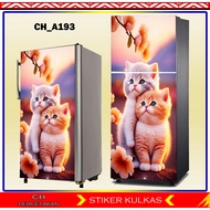 1 Door &amp; 2 Door Cat MOTIF Refrigerator Stickers CH_A193