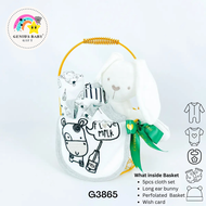 [ Genius Baby House ] Signature Genius Baby Newborn Clothes Steel Basket Gift Bundle Set G3865