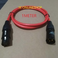 DMX CABLE Male XLR to Female XLR 1METER RED Microphone Cable Plug for Audio Mixer Amplifier