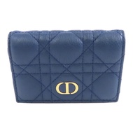 Dior 羊皮皮革Card Case金扣卡片套藍色