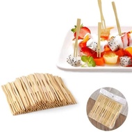 (100 PCS) Disposable Wooden Fruit Fork / Disposable Flat Head Bamboo Fruit Fork Dessert 9cm Wooden F