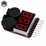 F00872 Lipo Battery Voltage Tester Volt Meter Indicator Checker Dual Speaker 1S-8S Low Voltage Buzze