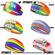 OPTIMISTI8E Sweat Wicking Headband, Yoga Elastic Rainbow Headband,  Accessories Gym Headwraps Elasti