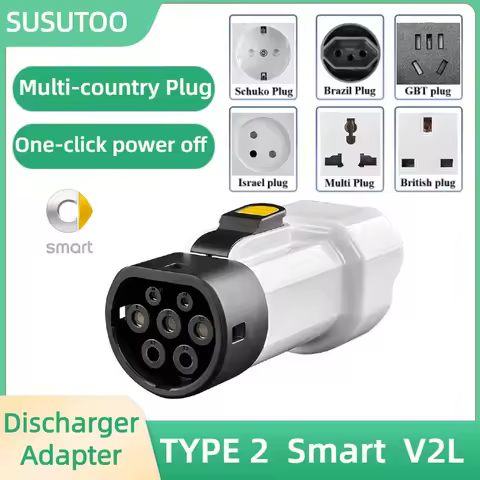 Type2 V2L Discharger Schuko Plug Adapter, Vehicle to Load V2L Connector for BYD MG Xpeng AION GWM De