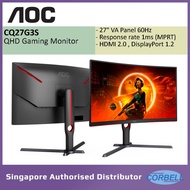 AOC CQ27G3S 27" VA Monitor HDR | 1ms (MPRT) | 2560 × 1440 (QHD) 165Hz | HDMI DisplayPort | FreeSync 