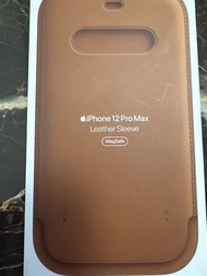 iPhone 12 Pro Max leather sleeve case MagSafe saddle brown