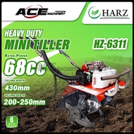 HARZ Mini Tiller Cultivator 68cc HZ-6311 Rotary Mini Tiller 2-Stroke Engine