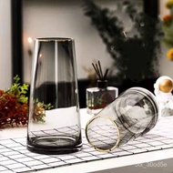 ·Gold Tracing Northern EuropeTSimple Glass Living Room Flower Vase Home Decoration Flower Arrangement Vase Wholesale