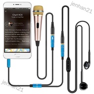 jenhan21 2 in 1 3.5mm Headphone Mic Audio Y Splitter Cable Male to Dual Female Converter Adapter