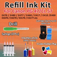 For Canon PG47 CL57 PG 47 CL 57 Refill Ink Tool E470 E480 E460 E410 E400 E477 E417 E3370 E4270 E3170 E3177