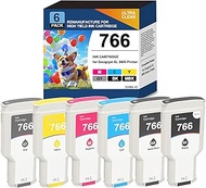 766 Ink Cartridges 300ml 6-Pack 3ED57A P2V89A P2V90A P2V91A P2V92A P2V93A P2V94A 3ED55A Ink Replacem