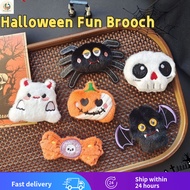 Funny Cartoon Halloween Plush Doll Brooch Spooky Pumpkin Bat Skull Brooch Holiday DIY Decoration Dol