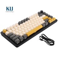 K82 Gaming Keyboard with Media Knob, Hot-Swappable Mechanical Keyboard Wired,  Blue Switch Key Cable