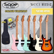 SQOE SEIB450 Ibanez Style HH 24-Fret Electric Guitar with Roasted Maple Neck - Sunburst/Black/Blue/P